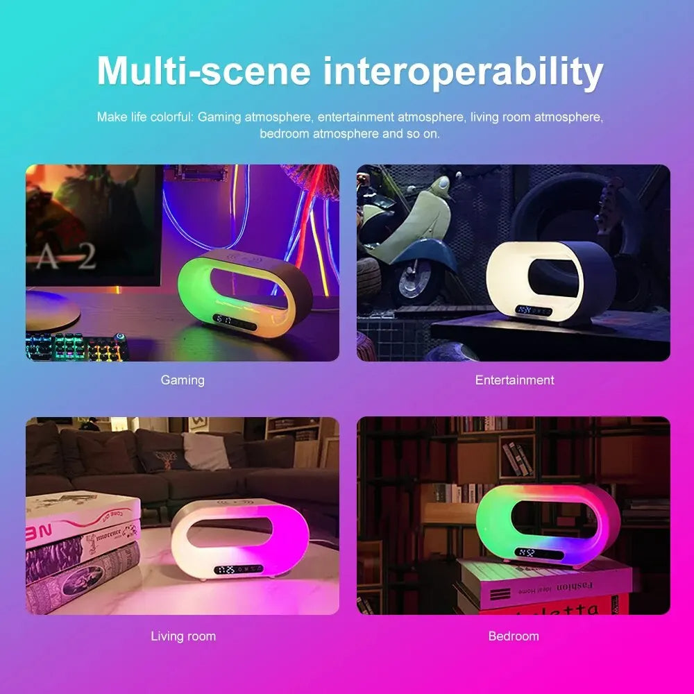 3 In 1 Intelligent LED Night Light Wireless Charger Alarm Clock