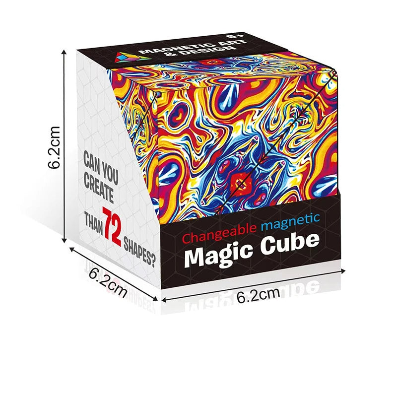 3DMagnetic Color Magic Cube Geometry Vertical