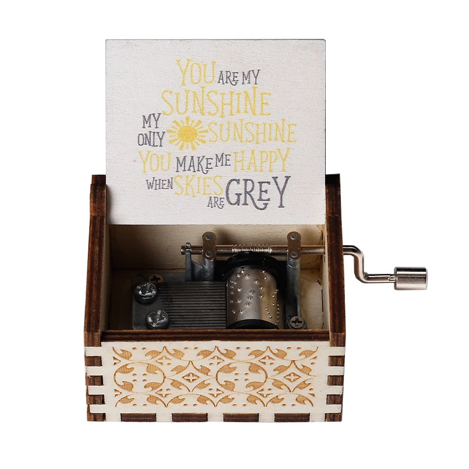 Hand-Cranked Wooden Music Box Gift For Mom, Girlfriend