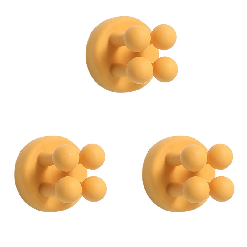 3Pcs Razor Holder Self Adhesive Silicone Toothbrush Holders