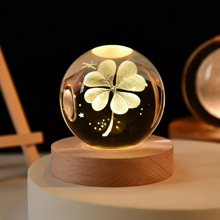 3D Crystal ball Crystal Planet Night Light Laser