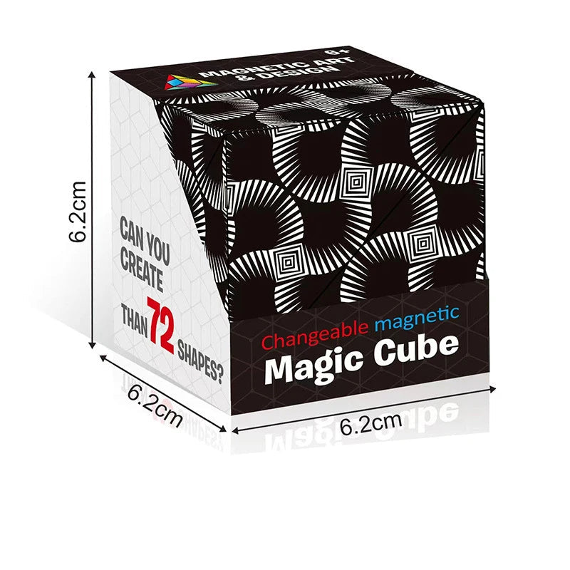 3DMagnetic Color Magic Cube Geometry Vertical
