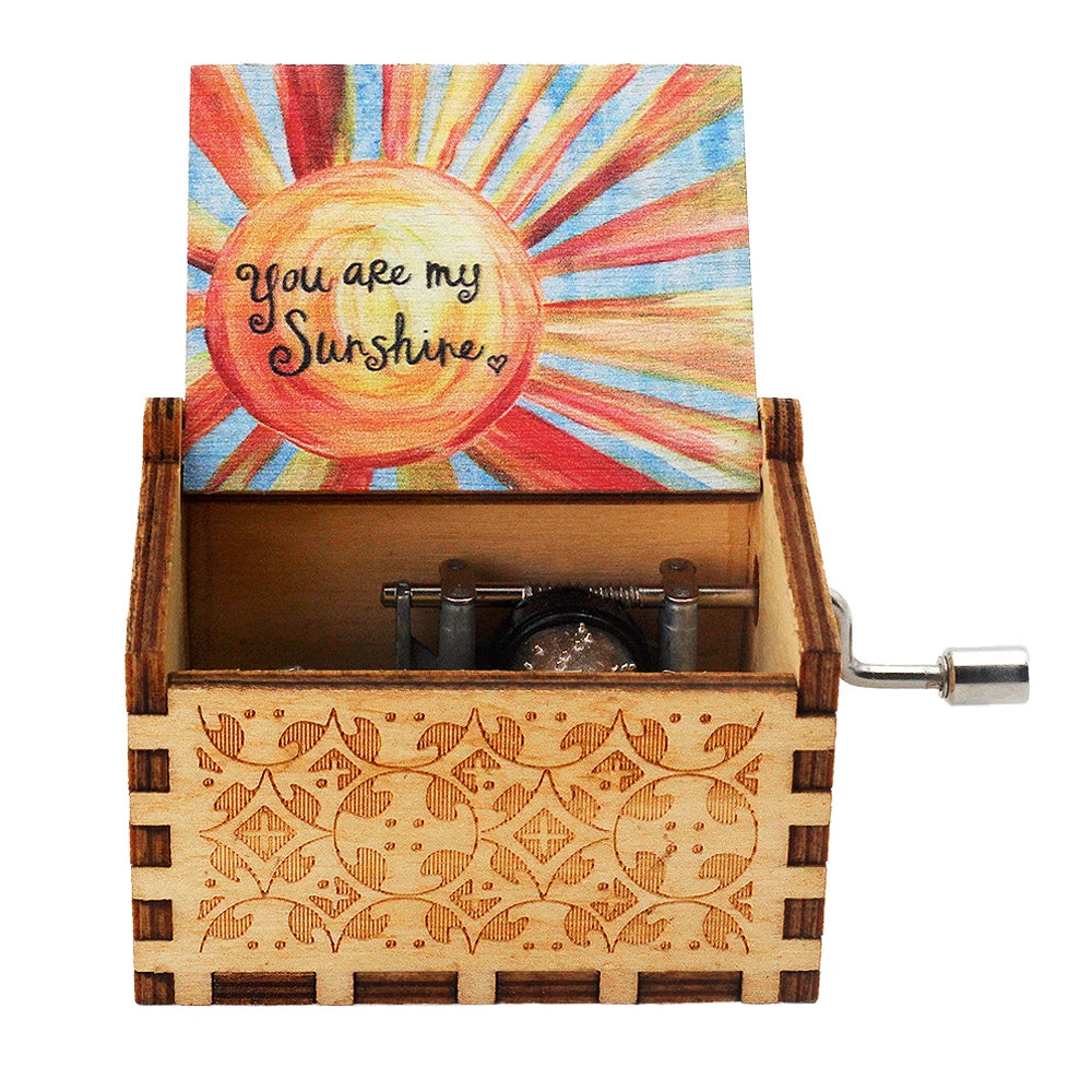Hand-Cranked Wooden Music Box Gift For Mom, Girlfriend
