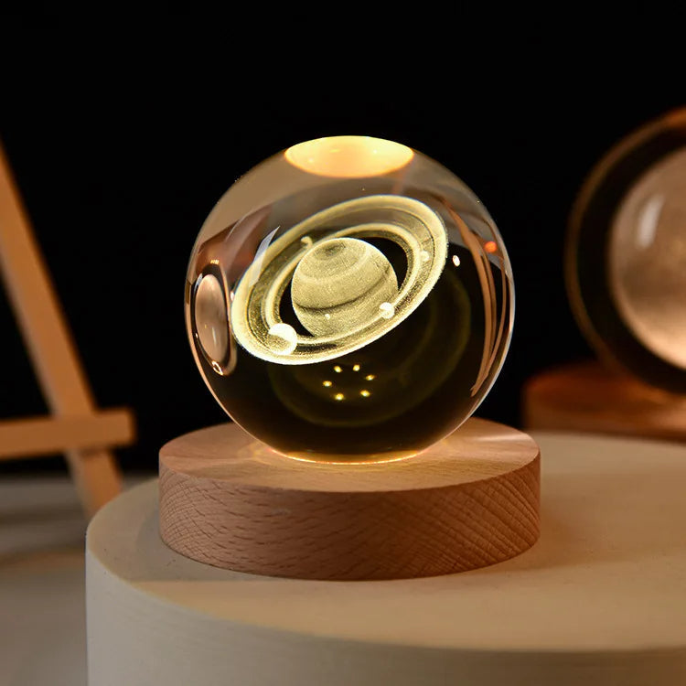3D Crystal ball Crystal Planet Night Light Laser
