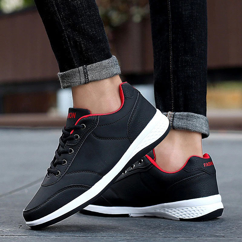 azfleek Orthopedic Shoes Lace-Up Men Sneakers Trekking Jogging Walking Microfiber Leather Casual