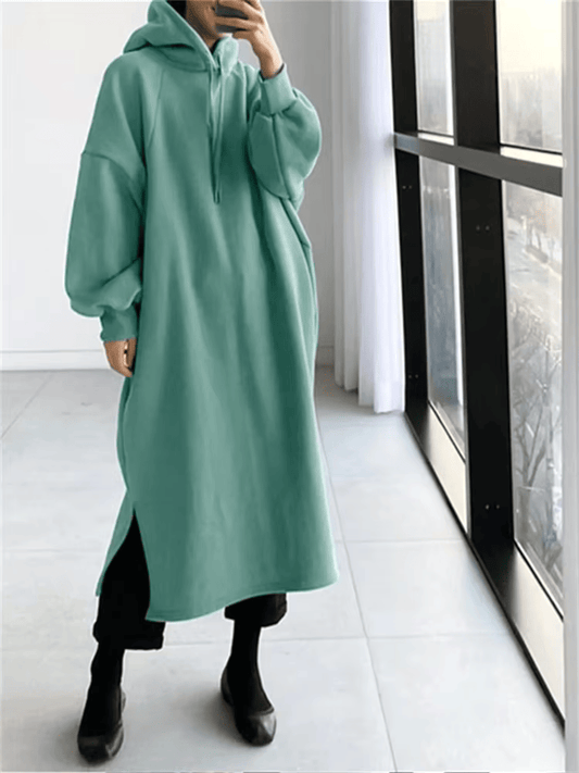 Fleece Lined Long Hoodies Women