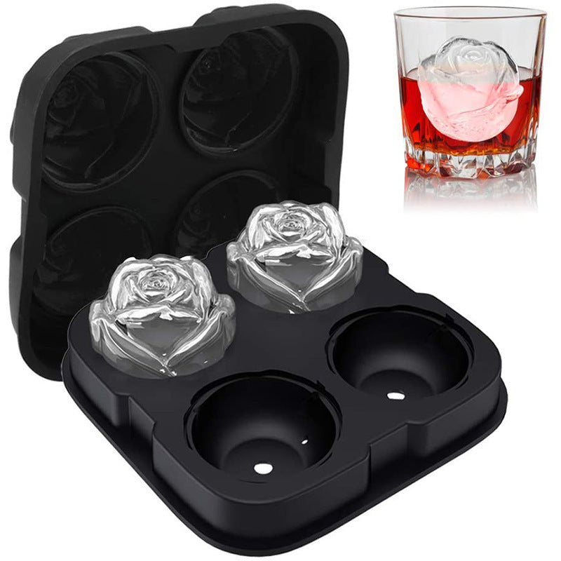 Rose Ice Cube Tray - Silicone Mold for Whiskey Cocktails - Valentine's Day Gift