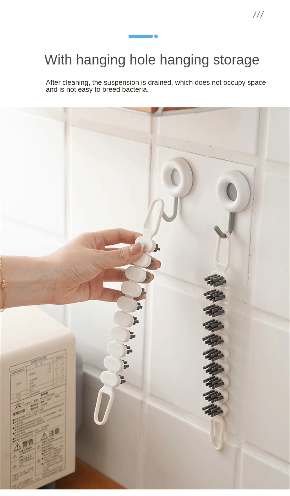 Flexible Gap Brush for Bathroom Faucet