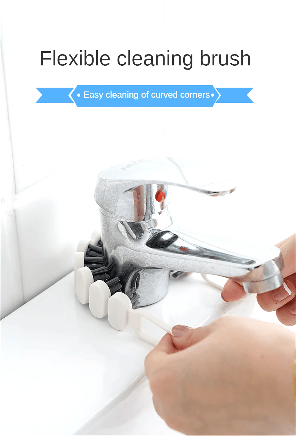Flexible Gap Brush for Bathroom Faucet