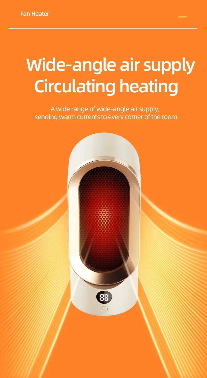 2024 Portable Mini Electric Heater - PTC Ceramic for Home, Office, Bedroom