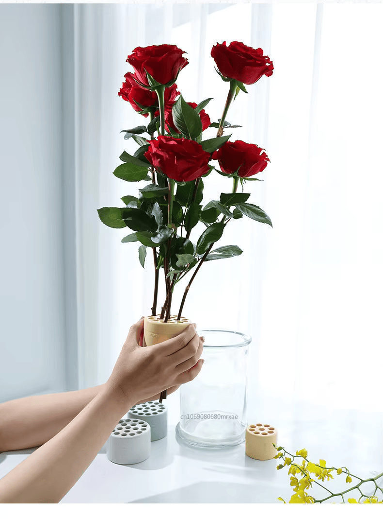 Spiral Ikebana Stem Holder - Clear Flower Tool