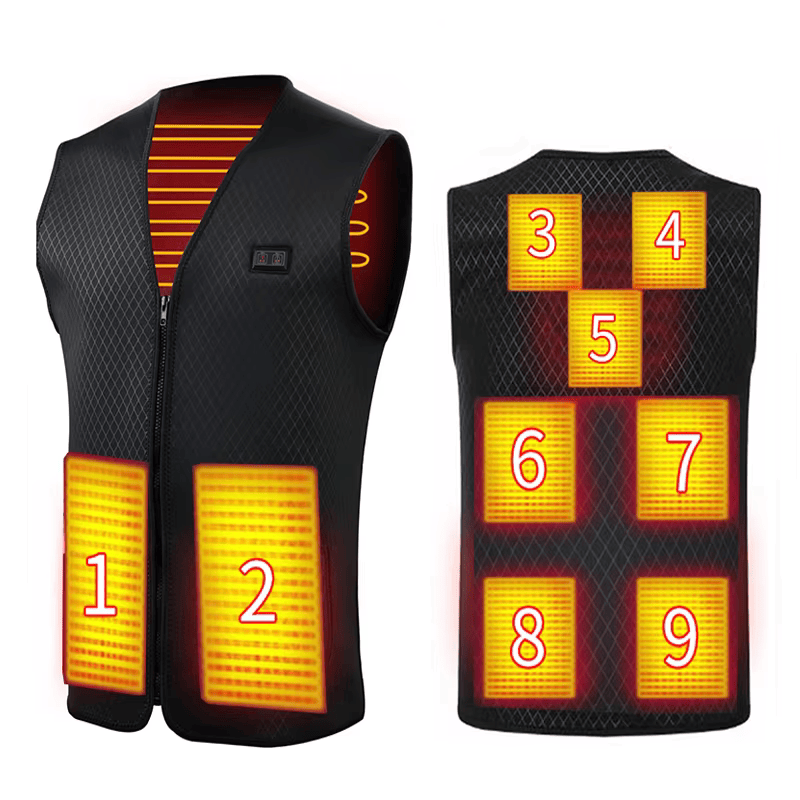 9 zones Heated Vest Men Women Electric Heated Jackets Sportswear Heated Coat Graphene Heat Coat USB Heating Jacket For Camping