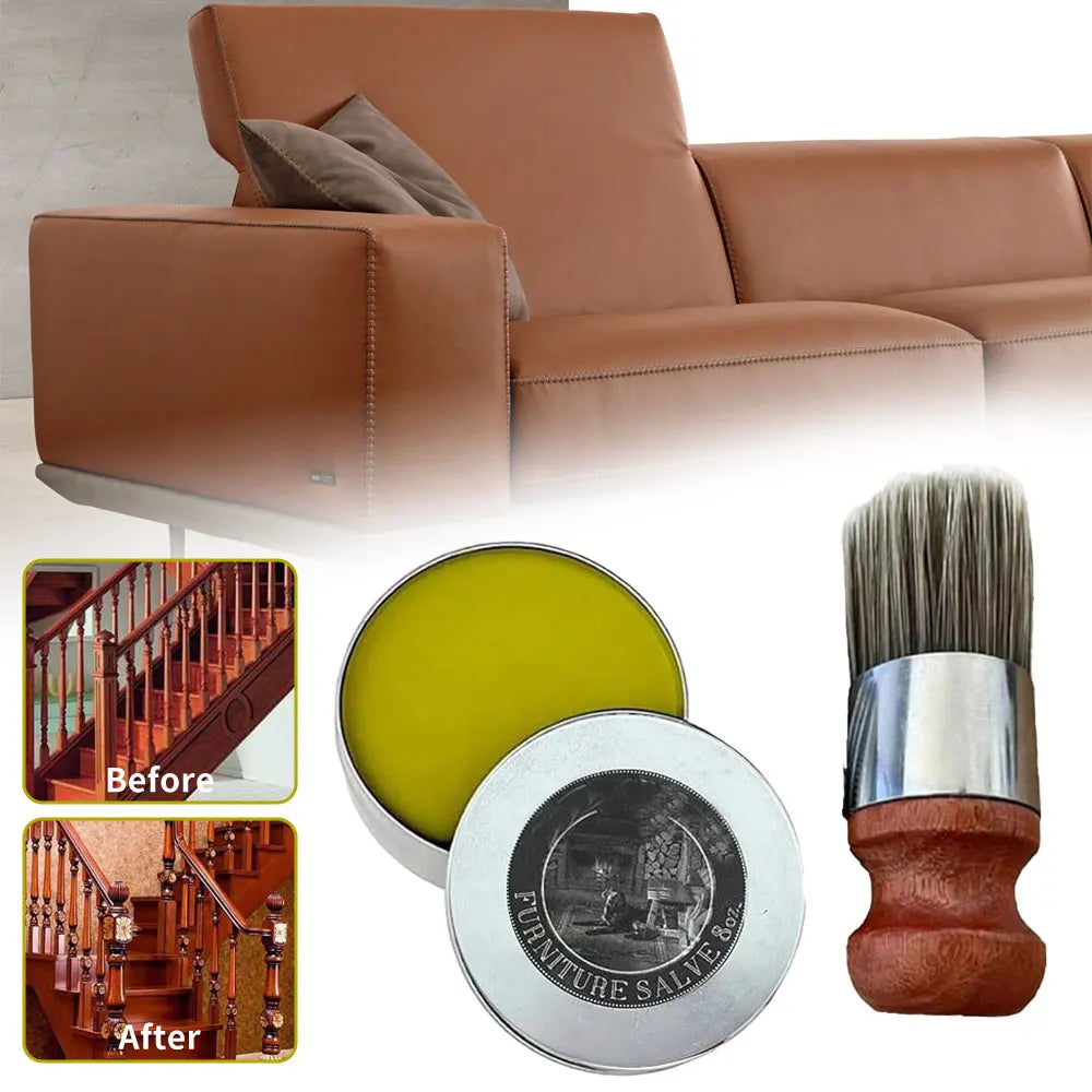 EverGloss™ – Leather & Furniture Repair Salve + Applicator Brush