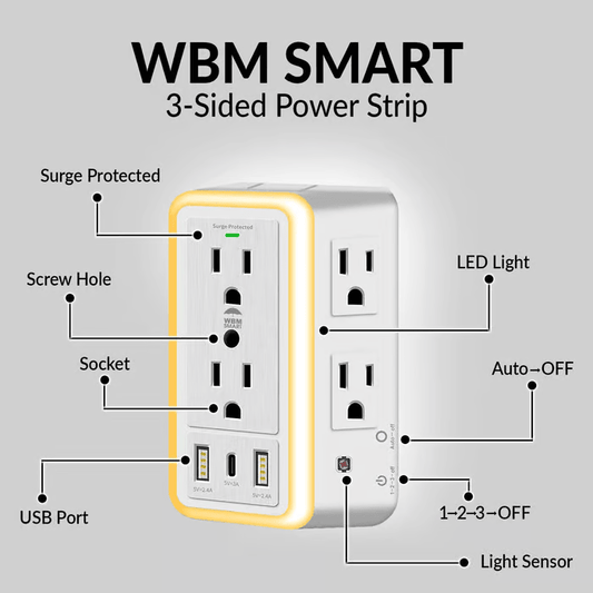 🔥 Multi Plug Outlet Surge Protector USB Smart Charging🔥