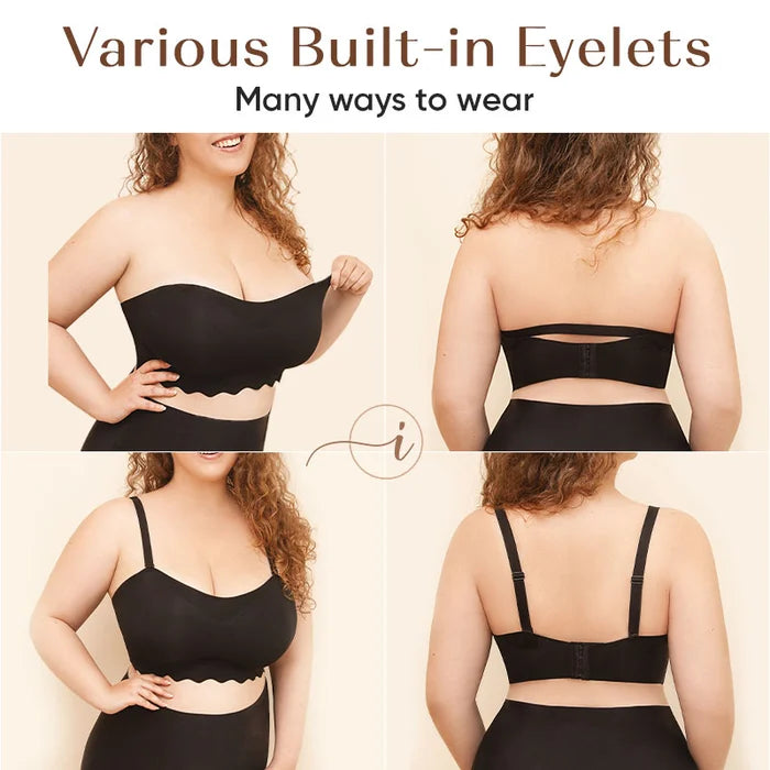 Premium Plus Size Sexy Removable Strap Invisible Push Up Bra