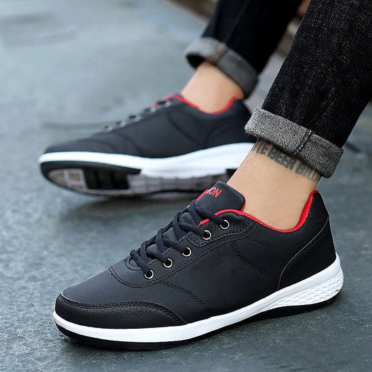 azfleek Orthopedic Shoes Lace-Up Men Sneakers Trekking Jogging Walking Microfiber Leather Casual