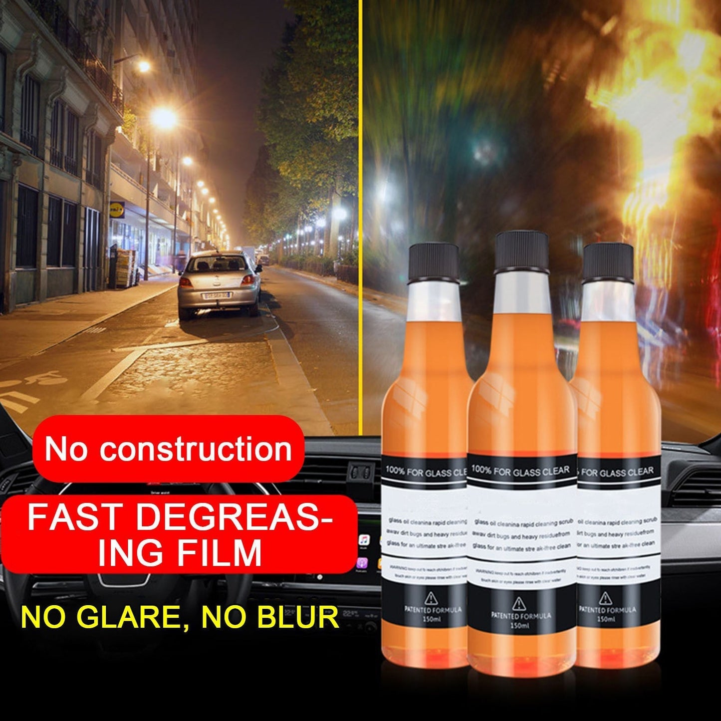 Car Glass Oil Film Stain Removal Cleaner - BUY 3 GET 3