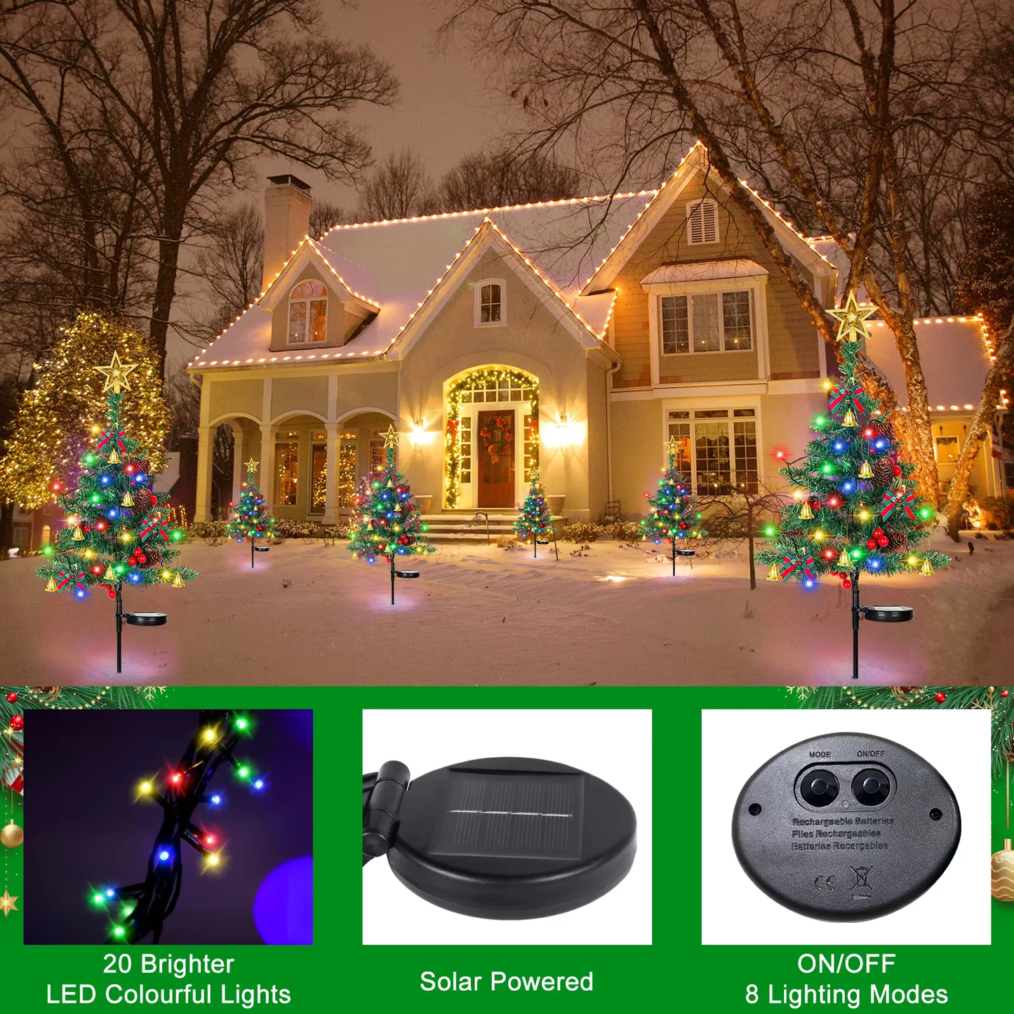 🎄Solar Christmas Trees Lights Outdoor Decoration Waterproof