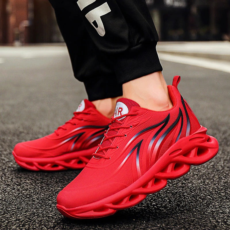 azfleek Lace-up Shoes Men's Flame Printed Sneakers Comfortable Outdoor Athletic Running Shoes
