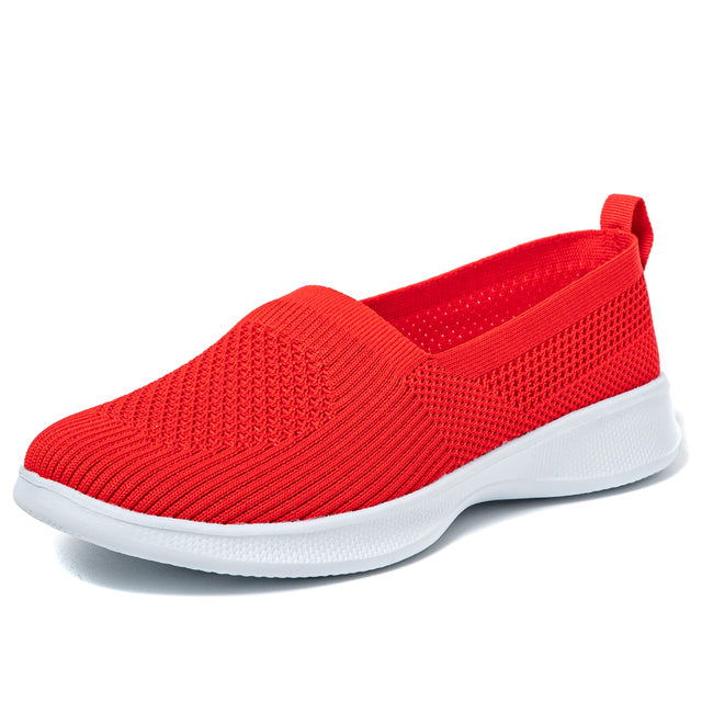 azfleek Slip-on Shoes Summer Women Shoes Knitting Sock Sneakers Slip On Shoes Red / 5.5