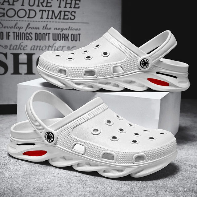 azfleek Sandals Summer Unisex Outdoor Sandals Beach Platform Slip On Clogs White / 9.5