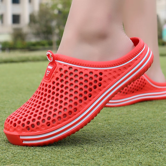 azfleek Slippers Unisex Summer Sandals Breathable Beach Slippers Red / 9