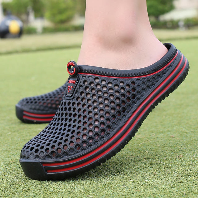 azfleek Slippers Unisex Summer Sandals Breathable Beach Slippers Black / 13