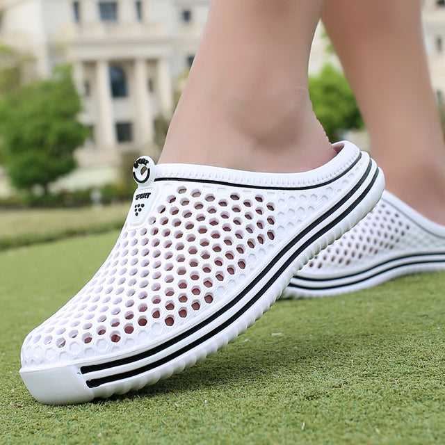 azfleek Slippers Unisex Summer Sandals Breathable Beach Slippers White / 7