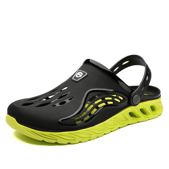azfleek Sandals Summer Comfortable Garden Clogs Men Outdoor Casual Sandals Black Green / 8