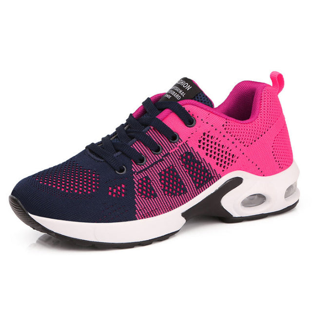 azfleek Lace-up Shoes Women Running Shoes Breathable Outdoor Lightweight Sports Shoes Black Pink / 8.5