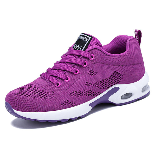 azfleek Lace-up Shoes Women Running Shoes Breathable Outdoor Lightweight Sports Shoes Purple / 5.5