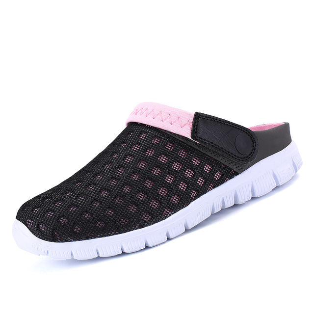 azfleek Sandals Unisex Summer Mesh Sandals Lightweight Breathable Outdoor Sneakers Black Pink / 5.5
