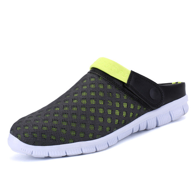 azfleek Sandals Unisex Summer Mesh Sandals Lightweight Breathable Outdoor Sneakers Gray Green / 12