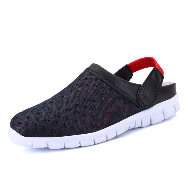 azfleek Sandals Unisex Summer Mesh Sandals Lightweight Breathable Outdoor Sneakers Dark Blue Red / 5