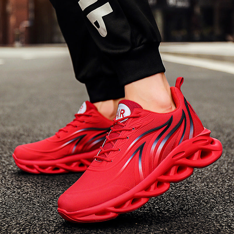 azfleek Lace-up Shoes Men's Flame Printed Sneakers Comfortable Outdoor Athletic Running Shoes
